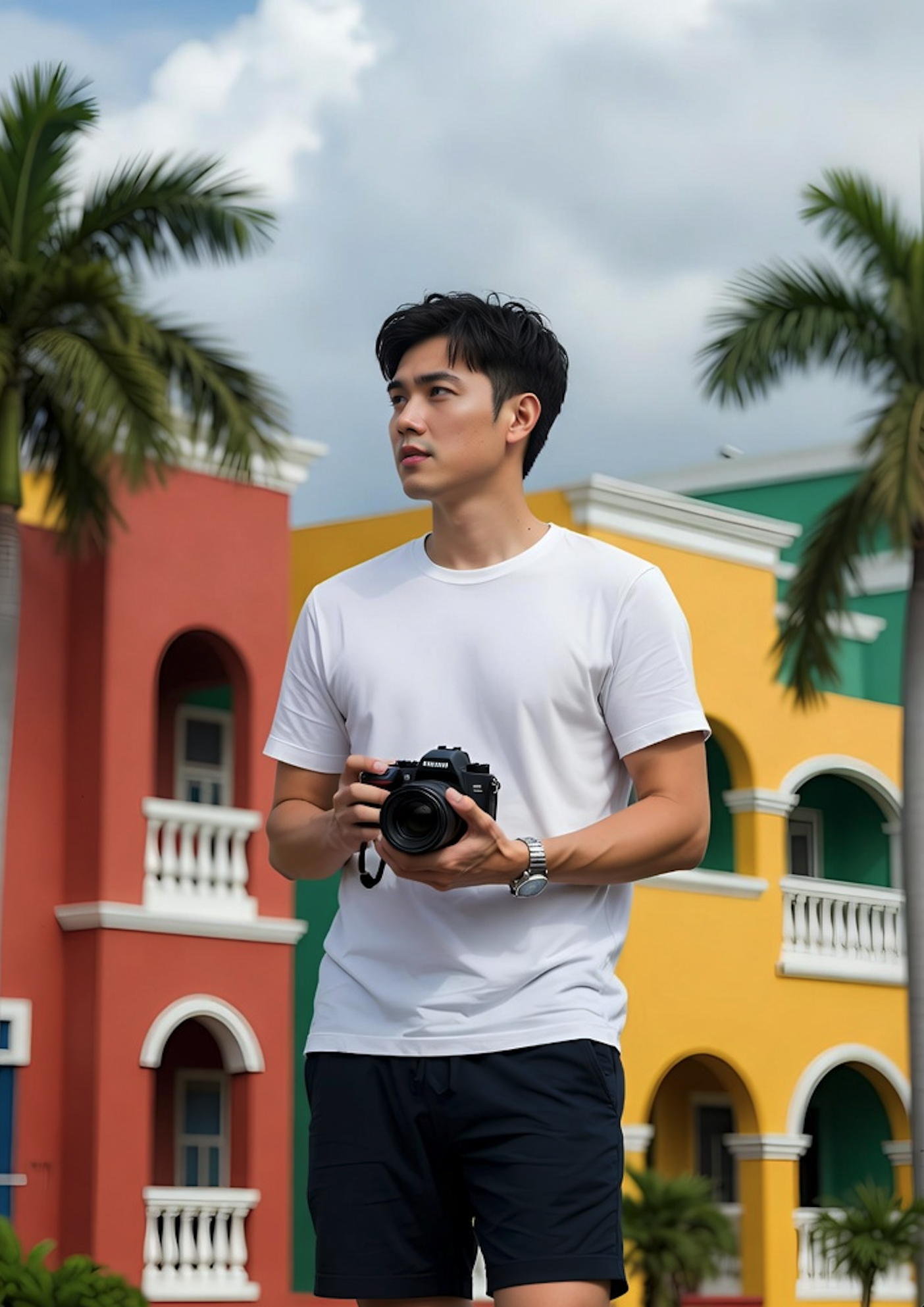 Creator with camera