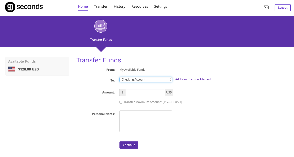 Transfer Funds